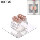10 PCS Wall-mounted Mop Storage Hooks No-stick Stick Kitchen Bathroom Brush Storage Tools(Pink)