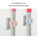10 PCS Wall-mounted Mop Storage Hooks No-stick Stick Kitchen Bathroom Brush Storage Tools(Pink)