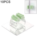 10 PCS Wall-mounted Mop Storage Hooks No-stick Stick Kitchen Bathroom Brush Storage Tools(Green)