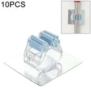 10 PCS Wall-mounted Mop Storage Hooks No-stick Stick Kitchen Bathroom Brush Storage Tools(Blue)