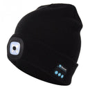 Unisex Warm Winter Polyacrylonitrile Knit Hat Adult Head Cap with LED and Bluetooth (Black)