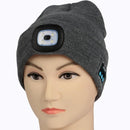 Unisex Warm Winter Polyacrylonitrile Knit Hat Adult Head Cap with LED and Bluetooth (Grey)