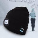 Unisex Warm Winter Polyacrylonitrile Knit Hat Adult Head Cap with LED and Bluetooth (Grey)