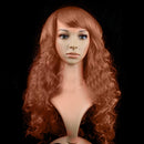 Colorful Wild-Curl Up Party Headwear Wavy Long PET Wigs For Female(Brown)