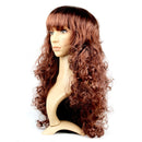 Colorful Wild-Curl Up Party Headwear Wavy Long PET Wigs For Female(Brown)