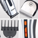 SPORTSMAN Multi-functional Electric Rechargeable Vibrissa Hair Trimmer Beard Shaver And Denuding Machine Set, EU Plug(Silver 220V)