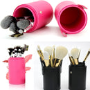 PU Leather Makeup Brush Set Storage Bucket, Medium Size(Purple)