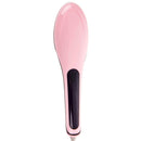 Handheld Innovative Hair Straightener Comb with LCD Temperature Display, EU Plug(Pink)