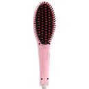 Handheld Innovative Hair Straightener Comb with LCD Temperature Display, EU Plug(Pink)