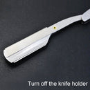 Hairdresser Vintage Razor Stainless Steel Double-sided Blade Holder Haircut Shaved Eyebrow Knife Holder(Silver)