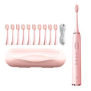 Original Lenovo B002.1-C10FH USB Charging Wireless Sonic Electric Toothbrush with 10 Antibacterial Brush Heads & Storage Box, Flagship Version(Pink)