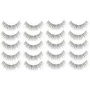 10 Pairs 217 Criss-Cross Transparent Stem Natural Makeup Lashes Charming Long Thick Black False Eyelashes