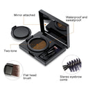 GECOMO Double Color Air Cushion Eyebrow Makeup Dye Palette With Eyebrow Brush(Grey)