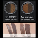 GECOMO Double Color Air Cushion Eyebrow Makeup Dye Palette With Eyebrow Brush(Grey)