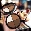 MAYCHEER V-Line Face 4 Colors Facial Makeup Highlighter Bronzer Shading Powder Palette Cosmetic(Dark Brown)