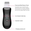 BLK-D016 Ultrasonic Beauty Shovel Skin Machine Vibration Household Facial Cleaning and Washing Massage Instrument Beauty Instrument(Black)