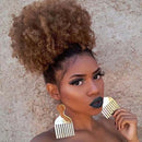 FBBZT02 European and American Black People Explosion Head Fluffy Curl Hair Net Wig (Light Brown)