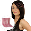 5 PCS Color Gradient Invisible Seamless Hair Extension Wig Piece Straight Hair Piece Color Bangs Hair Piece(Pink)