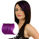 5 PCS Color Gradient Invisible Seamless Hair Extension Wig Piece Straight Hair Piece Color Bangs Hair Piece(Purple)