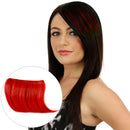 5 PCS Color Gradient Invisible Seamless Hair Extension Wig Piece Straight Hair Piece Color Bangs Hair Piece(Red)