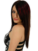 5 PCS Color Gradient Invisible Seamless Hair Extension Wig Piece Straight Hair Piece Color Bangs Hair Piece(Red)