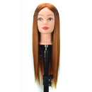 Practice Disc Hair Braided Mannequin Head Wig Styling Trimming Head Model(Brown)