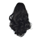 Natural Short Curly Hair Clip-on Pear Blossom Roll Horsetail Wig (Black)