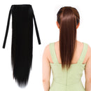 Natural Long Straight Hair Ponytail Bandage-style Wig Ponytail for Womenï¼ŒLength: 45cm (Black)