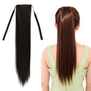 Natural Long Straight Hair Ponytail Bandage-style Wig Ponytail for Womenï¼ŒLength: 60cm (Black)