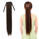 Natural Long Straight Hair Ponytail Bandage-style Wig Ponytail for Womenï¼ŒLength: 75cm(Black Brown)