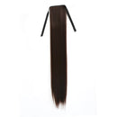 Natural Long Straight Hair Ponytail Bandage-style Wig Ponytail for Womenï¼ŒLength: 75cm(Black Brown)