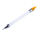 Crystal Dotting Drill Point Pen White Wax Stainless Steel Double Head Nail Pen Point Drill Manicure Art Tool