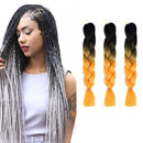 Fashion Color Gradient Individual Braid Wigs Chemical Fiber Big Braids, Length: 60cm(09 Black+Orange Yellow)
