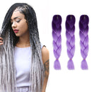 Fashion Color Gradient Individual Braid Wigs Chemical Fiber Big Braids, Length: 60cm(24 Dark Pueple+Light Purple)
