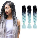 Fashion Color Gradient Individual Braid Wigs Chemical Fiber Big Braids, Length: 60cm(41 Black+Light Green)