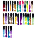 Fashion Color Gradient Individual Braid Wigs Chemical Fiber Big Braids, Length: 60cm(41 Black+Light Green)