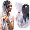 Fashion Color Gradient Individual Braid Wigs Chemical Fiber Big Braids, Length: 60cm(41 Black+Light Green)