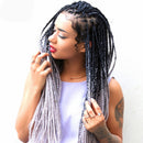 Fashion Color Gradient Individual Braid Wigs Chemical Fiber Big Braids, Length: 60cm(41 Black+Light Green)