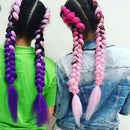 Fashion Color Gradient Individual Braid Wigs Chemical Fiber Big Braids, Length: 60cm(09 Black+Orange Yellow)