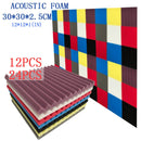 24 PCS Recording Studio Drum Room Acoustic Foam, Random Color Delivery