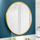 [US Warehouse] 24 inch Wall-mounted Round Metal Frame Plane Mirror Bathroom Vanity Mirror(Gold)