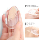 Quadrangle Shaped Great Beauty Facial Makeup Transparent Silicone Smooth Powder Cream Puff(Transparent)