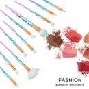 20 in 1 Diamond Handle Eye Brush Multi-functional Makeup Brush, Pink+Blue Handle and Sky Blue Brush