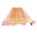 20 in 1 Diamond Handle Eye Brush Multi-functional Makeup Brush, Pink+Blue Handle and Pink Brush