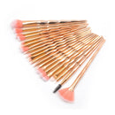 20 in 1 Diamond Handle Eye Brush Multi-functional Makeup Brush, Pink+Blue Handle and Pink Brush