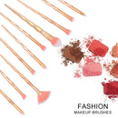 20 in 1 Diamond Handle Eye Brush Multi-functional Makeup Brush, Pink+Blue Handle and Pink Brush