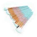 20 in 1 Diamond Handle Eye Brush Multi-functional Makeup Brush, Pink+Blue Handle and Baby Blue Brush