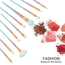20 in 1 Diamond Handle Eye Brush Multi-functional Makeup Brush, Pink+Blue Handle and Baby Blue Brush