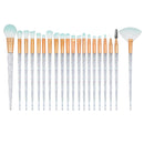 20 in 1 Diamond Handle Eye Brush Multi-functional Makeup Brush, Pink+Blue Handle and Baby Blue Brush