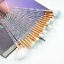 20 in 1 Diamond Handle Eye Brush Multi-functional Makeup Brush, Pink+Blue Handle and Baby Blue Brush
